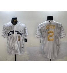 Men New York Yankees 2 Derek Jeter White Pinstripe Fashion Cool Base Jerseys Men New York Yankees 2 Derek Jeter White Pinstripe Fashion Cool Base Jerseys