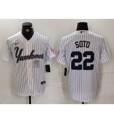 Men New York Yankees 22 Juan Soto White Cool Base Stitched Baseball Jersey 3 Men New York Yankees 22 Juan Soto White Cool Base Stitched Baseball Jersey 3