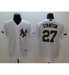 Men New York Yankees 27 Giancarlo Stanton White Commemorative Edition Jersey Men New York Yankees 27 Giancarlo Stanton White Commemorative Edition Jersey