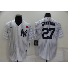 Men New York Yankees 27 Giancarlo Stanton White Cool Base Stitched Baseball Jerseys Men New York Yankees 27 Giancarlo Stanton White Cool Base Stitched Baseball Jerseys