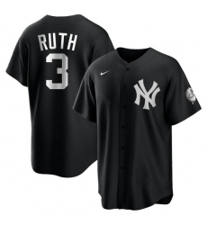Men New York Yankees 3 Babe Ruth Black Cool Base Stitched Jerseys Men New York Yankees 3 Babe Ruth Black Cool Base Stitched Jerseys
