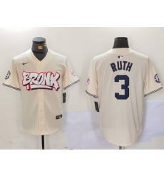 Men New York Yankees 3 Babe Ruth Cream The Bronx Graffiti V2 Vapor Limited Stitched Baseball Jersey 3 Men New York Yankees 3 Babe Ruth Cream The Bronx Graffiti V2 Vapor Limited Stitched Baseball Jersey 3