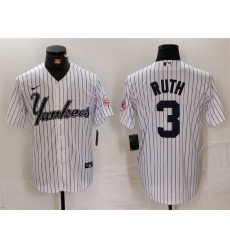 Men New York Yankees 3 Babe Ruth White Cool Base Stitched Baseball Jersey Men New York Yankees 3 Babe Ruth White Cool Base Stitched Baseball Jersey