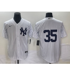 Men New York Yankees 35 Clay Holmes White Cool Base Stitched Baseball Jersey Men New York Yankees 35 Clay Holmes White Cool Base Stitched Baseball Jersey