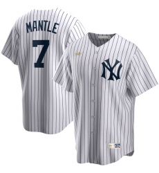 Men New York Yankees 7 Mickey Mantle Nike Home Cooperstown Collection Player MLB Jersey White Men New York Yankees 7 Mickey Mantle Nike Home Cooperstown Collection Player MLB Jersey White