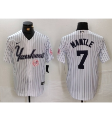Men New York Yankees 7 Mickey Mantle White Cool Base Stitched Baseball Jersey 5 Men New York Yankees 7 Mickey Mantle White Cool Base Stitched Baseball Jersey 5