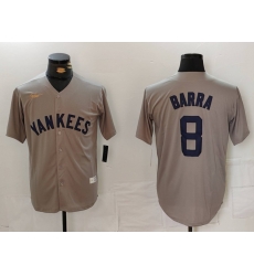 Men New York Yankees 8 Barra Grey Cool Base Stitched Baseball Jersey Men New York Yankees 8 Barra Grey Cool Base Stitched Baseball Jersey