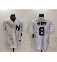 Men New York Yankees 8 Yogi Berra White Cool Base Stitched Baseball Jersey Men New York Yankees 8 Yogi Berra White Cool Base Stitched Baseball Jersey