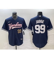 Men New York Yankees 99 Aaron Judge Number Navy Cool Base Stitched Baseball Jersey Men New York Yankees 99 Aaron Judge Number Navy Cool Base Stitched Baseball Jersey