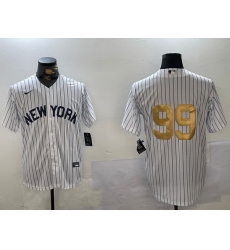 Men New York Yankees 99 Aaron Judge White Pinstripe Without Name Fashion Cool Base Jersey Men New York Yankees 99 Aaron Judge White Pinstripe Without Name Fashion Cool Base Jersey