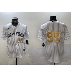 Men New York Yankees 99 Aaron Judge White Pinstripe Without Name Fashion Cool Base Jerseys Men New York Yankees 99 Aaron Judge White Pinstripe Without Name Fashion Cool Base Jerseys