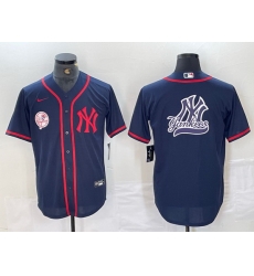 Men New York Yankees Big LOGO Navy Cool Base Stitched Baseball Jersey 32 Men New York Yankees Big LOGO Navy Cool Base Stitched Baseball Jersey 32