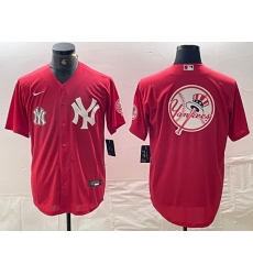 Men New York Yankees Big Logo Red Cool Base Stitched Baseball Jersey 10 Men New York Yankees Big Logo Red Cool Base Stitched Baseball Jersey 10