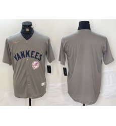 Men New York Yankees Blank Grey Cool Base Stitched Baseball Jersey 002 Men New York Yankees Blank Grey Cool Base Stitched Baseball Jersey 002