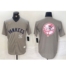 Men New York Yankees Grey Team Big Logo Cool Base Stitched Baseball Jersey 003 Men New York Yankees Grey Team Big Logo Cool Base Stitched Baseball Jersey 003