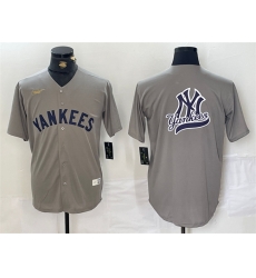 Men New York Yankees Grey Team Big Logo Cool Base Stitched Baseball Jersey 5 Men New York Yankees Grey Team Big Logo Cool Base Stitched Baseball Jersey 5
