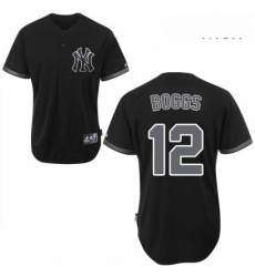 Mens Majestic New York Yankees 12 Wade Boggs Authentic Black Fashion MLB Jersey Mens Majestic New York Yankees 12 Wade Boggs Authentic Black Fashion MLB Jersey