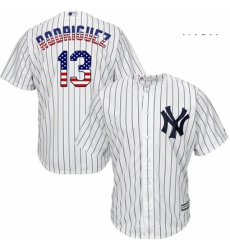 Mens Majestic New York Yankees 13 Alex Rodriguez Replica White USA Flag Fashion MLB Jersey Mens Majestic New York Yankees 13 Alex Rodriguez Replica White USA Flag Fashion MLB Jersey