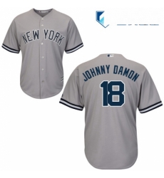 Mens Majestic New York Yankees 18 Johnny Damon Replica Grey Road MLB Jersey Mens Majestic New York Yankees 18 Johnny Damon Replica Grey Road MLB Jersey
