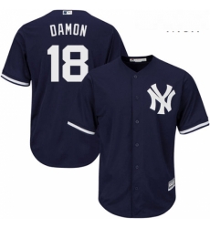 Mens Majestic New York Yankees 18 Johnny Damon Replica Navy Blue Alternate MLB Jersey Mens Majestic New York Yankees 18 Johnny Damon Replica Navy Blue Alternate MLB Jersey