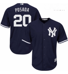 Mens Majestic New York Yankees 20 Jorge Posada Replica Navy Blue Alternate MLB Jersey Mens Majestic New York Yankees 20 Jorge Posada Replica Navy Blue Alternate MLB Jersey