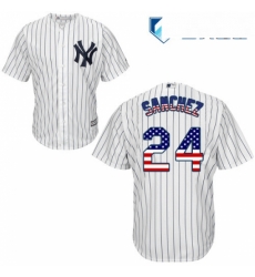 Mens Majestic New York Yankees 24 Gary Sanchez Replica White USA Flag Fashion MLB Jersey Mens Majestic New York Yankees 24 Gary Sanchez Replica White USA Flag Fashion MLB Jersey