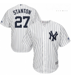Mens Majestic New York Yankees 27 Giancarlo Stanton Replica White Home MLB Jersey Mens Majestic New York Yankees 27 Giancarlo Stanton Replica White Home MLB Jersey