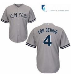 Mens Majestic New York Yankees 4 Lou Gehrig Replica Grey Road MLB Jersey Mens Majestic New York Yankees 4 Lou Gehrig Replica Grey Road MLB Jersey