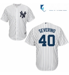 Mens Majestic New York Yankees 40 Luis Severino Replica White Home MLB Jersey Mens Majestic New York Yankees 40 Luis Severino Replica White Home MLB Jersey