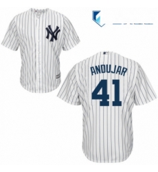Mens Majestic New York Yankees 41 Miguel Andujar Replica White Home MLB Jersey Mens Majestic New York Yankees 41 Miguel Andujar Replica White Home MLB Jersey