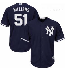 Mens Majestic New York Yankees 51 Bernie Williams Replica Navy Blue Alternate MLB Jersey Mens Majestic New York Yankees 51 Bernie Williams Replica Navy Blue Alternate MLB Jersey
