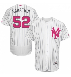 Mens Majestic New York Yankees 52 CC Sabathia Authentic White 2016 Mothers Day Fashion Flex Base MLB Jersey Mens Majestic New York Yankees 52 CC Sabathia Authentic White 2016 Mothers Day Fashion Flex Base MLB Jersey
