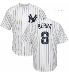 Mens Majestic New York Yankees 8 Yogi Berra Authentic White Team Logo Fashion MLB Jersey Mens Majestic New York Yankees 8 Yogi Berra Authentic White Team Logo Fashion MLB Jersey