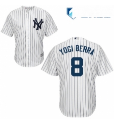 Mens Majestic New York Yankees 8 Yogi Berra Replica White Home MLB Jersey Mens Majestic New York Yankees 8 Yogi Berra Replica White Home MLB Jersey