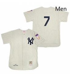 Mens Mitchell and Ness 1951 New York Yankees 7 Mickey Mantle Authentic Cream Throwback MLB Jersey Mens Mitchell and Ness 1951 New York Yankees 7 Mickey Mantle Authentic Cream Throwback MLB Jersey