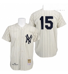 Mens Mitchell and Ness 1969 New York Yankees 15 Thurman Munson Replica Cream Throwback MLB Jersey Mens Mitchell and Ness 1969 New York Yankees 15 Thurman Munson Replica Cream Throwback MLB Jersey