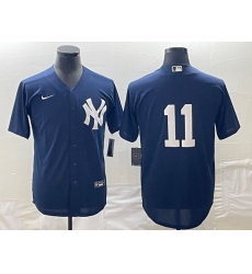 Men's New York Yankees #11 Anthony Volpe No Name Navy Blue Stitched Cool Base Nike Jersey Men's New York Yankees #11 Anthony Volpe No Name Navy Blue Stitched Cool Base Nike Jersey