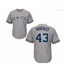 Mens New York Yankees 43 Gio Gonzalez Replica Grey Road Baseball Jersey Mens New York Yankees 43 Gio Gonzalez Replica Grey Road Baseball Jersey