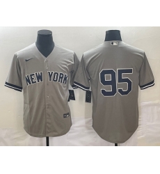 Men's New York Yankees #95 Oswaldo Cabrera Grey Cool Base Stitched Jersey Men's New York Yankees #95 Oswaldo Cabrera Grey Cool Base Stitched Jersey