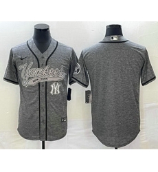 Men's New York Yankees Blank Grey Gridiron Cool Base Stitched Baseball Jerseys Men's New York Yankees Blank Grey Gridiron Cool Base Stitched Baseball Jerseys
