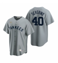 Mens Nike New York Yankees 40 Luis Severino Gray Cooperstown Collection Road Stitched Baseball Jersey Mens Nike New York Yankees 40 Luis Severino Gray Cooperstown Collection Road Stitched Baseball Jersey