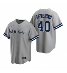 Mens Nike New York Yankees 40 Luis Severino Gray Road Stitched Baseball Jersey Mens Nike New York Yankees 40 Luis Severino Gray Road Stitched Baseball Jersey