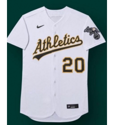 Men OAKLAND ATHLETICS #20 WHITE HOME TEAM JERSEY Men OAKLAND ATHLETICS #20 WHITE HOME TEAM JERSEY
