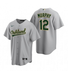 Men Oakland Athletics 12 Sean Murphy Grey Cool Base Stitched Jersey Men Oakland Athletics 12 Sean Murphy Grey Cool Base Stitched Jersey