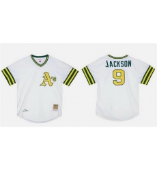 Men Oakland Athletics 9 Reggie Jackson White Mitchell 26 Ness Stitched Jersey Men Oakland Athletics 9 Reggie Jackson White Mitchell 26 Ness Stitched Jersey