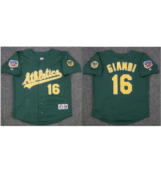 Men Oakland Athletics Jason Giambi #16 1997 Greeen Jackie 50Th Patch Jersey Men Oakland Athletics Jason Giambi #16 1997 Greeen Jackie 50Th Patch Jersey