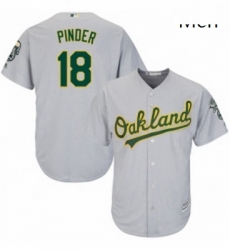 Mens Majestic Oakland Athletics 18 Chad Pinder Replica Grey Road Cool Base MLB Jersey Mens Majestic Oakland Athletics 18 Chad Pinder Replica Grey Road Cool Base MLB Jersey