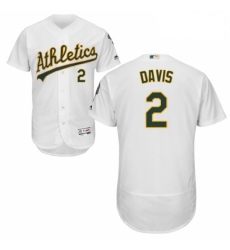 Mens Majestic Oakland Athletics 2 Khris Davis White Flexbase Authentic Collection MLB Jersey Mens Majestic Oakland Athletics 2 Khris Davis White Flexbase Authentic Collection MLB Jersey