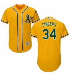 Mens Majestic Oakland Athletics 34 Rollie Fingers Gold Alternate Flex Base Authentic Collection MLB Jersey Mens Majestic Oakland Athletics 34 Rollie Fingers Gold Alternate Flex Base Authentic Collection MLB Jersey