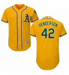 Mens Majestic Oakland Athletics 42 Dave Henderson Gold Alternate Flex Base Authentic Collection MLB Jersey Mens Majestic Oakland Athletics 42 Dave Henderson Gold Alternate Flex Base Authentic Collection MLB Jersey